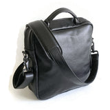 back of Man's Crossbody Leather Book Bag