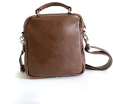 Back of Man's Crossbody Leather Book Bag