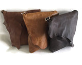 Raw Edged Leather flap crossbody