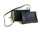 Clearance Sale, Black Leather Crossbody Bag, 3 bags in one Stye