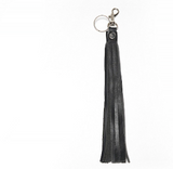 Long black Leather Tassel Keychain