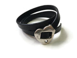 leather bracelet with bling