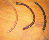Mens Braided Leather Bracelet with Hook Closure.