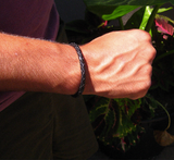 Simple Thin Braided Leather Magnetic Bracelet