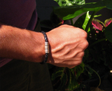 Simple Thin Braided Leather Magnetic Bracelet