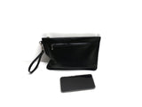 Leather Cosmetic Wristlet, showing Phone Pouch.