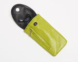 leather glasses case in lime
