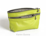 3 zipped coin purse in lime