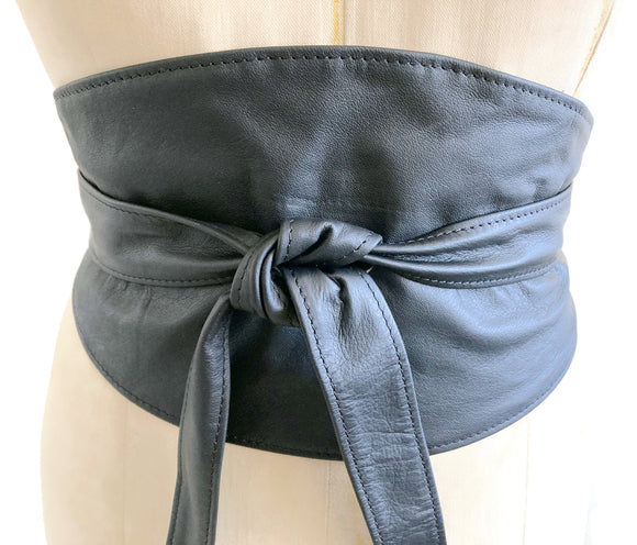 Wide Leather Wrap Belt