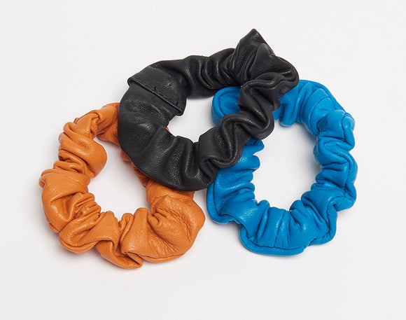 Leather Hair Scrunchies, Soft Leather Scrunchie, Leather Hair Accessories