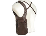 Leather Travel Holster, Underarm Passport Pouch, Shoulder Phone Halter