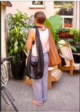 Huge Slouchy Black Leather Crossbody Bag- The Mercedes