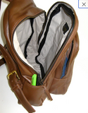 Big Handmade Leather Backpack-inside