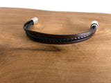 Magnetic Bracelet with Braid and Smooth Leather Mix