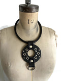 Bold Punk Leather Necklace Choker- The Celeste