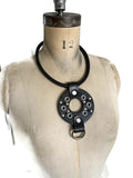 Bold Punk Leather Necklace Choker- The Celeste