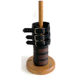 wide leather cuff w buckles