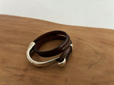 Delux Hook Leather Bracelet, Wrapped Leather Bracelet.