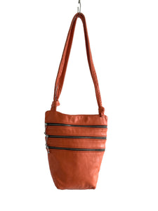 Clearance Sale Handmade Orange Leather Medium Sized Cross Body Bag - The Emma