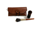 Button Flap Leather Pouch