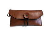 Button Flap Leather Pouch