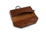 Button Flap Leather Pouch