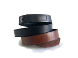 Mechanics Leather Belt, Buckleless Leather Belt, Handcrafted in Toronto, Plus Size Belts