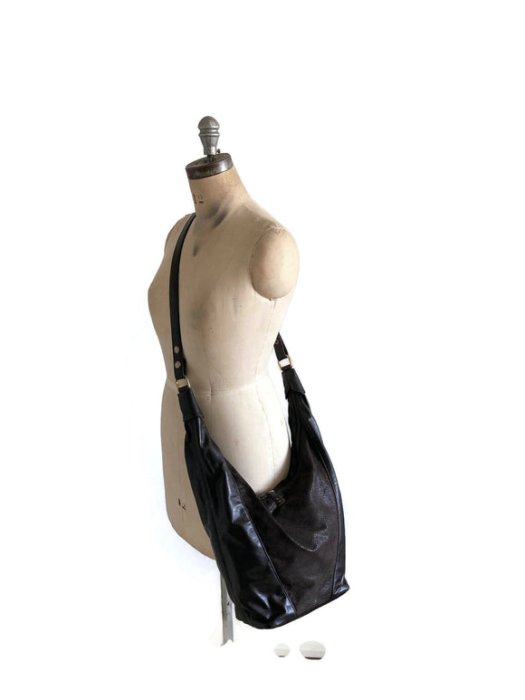 Clearance Sale, Large Half Moon Big Hobo Bag in Brown Leather- The Rita