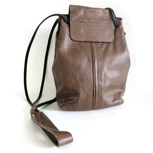 Clearance Sale, Medium Sized Textured Brown Leather Crossbody Bag- The Rosa