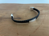 Unisex Braided Leather Bracelet with Magnetic Closure and Tube