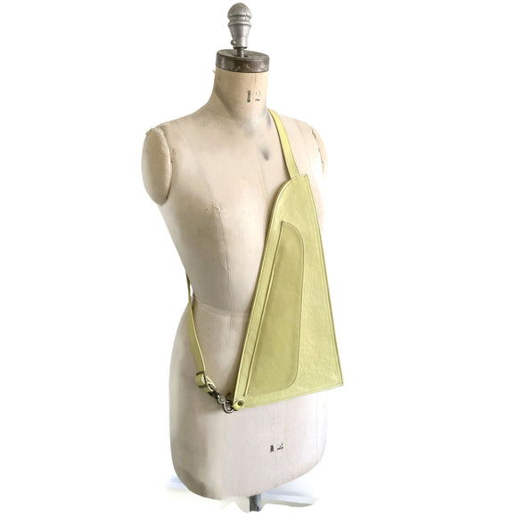 yellow leather fanny pack