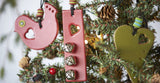 Leather Christmas Tree Ornaments, Christmas Bird, Bells, Heart Decorations