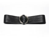 Black Wide Leather Sweater Belt