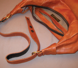Big Handmade Leather Crossbody Bag Interior