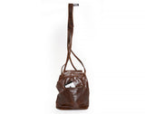 Clearance Sale, Medium Sized Textured Brown Leather Crossbody Bag- The Rosa