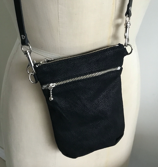 Sale Textured Black Leather Small Purse iPhone XR Leather Cell