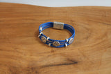 Handmade Leather Bracelet with Silver Spirals