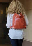 Leather Backpack Convertible to Purse, Knapsack Purse - The Agnes
