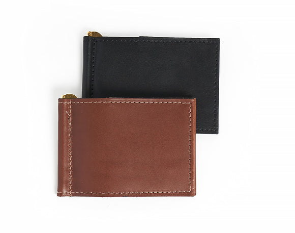 Leather Minimalist Wallet, Leather Billfold, Money Clip Wallet