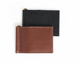 Leather Minimalist Wallet, Leather Billfold, Money Clip Wallet