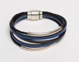 Multi Strand Leather Magnetic Bracelet-The Tubular