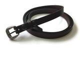 Strong Narrow Harness Leather Casual Jean Belt-3/4″ Wide Brown