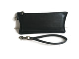 Galaxy S10 Plus Leather Wristlet Cell Phone Case, black detached wristlet