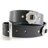 black leather concho belt