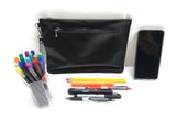Leather Cosmetic Wristlet as a pencil case