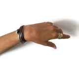 Big Hook Leather Bracelet, Wrapped Leather Bracelet.