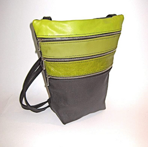 Handmade Leather Medium Sized Cross Body Bag Emma Lime