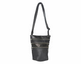 Handmade Leather Medium Sized Cross Body Bag Emma Black