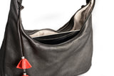 Big Leather Crossbody Bag with 2 Separate Sections