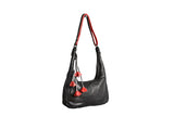 Big Leather Crossbody Bag with 2 Separate Sections
